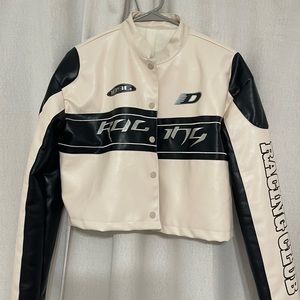 Leather race car jacket